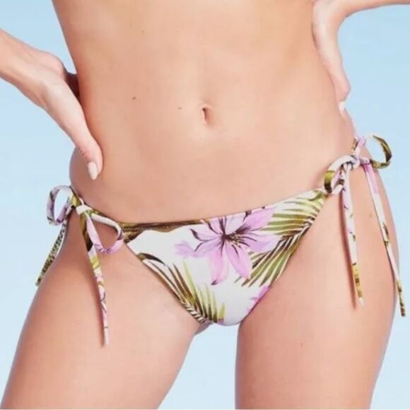 Shade & Shore Floral Bikini Low Coverage Cheeky, Size M, NWT - Picture 1 of 9